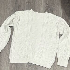 Edikted Ivory Cable Knit Sweater